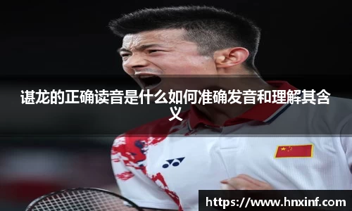 谌龙的正确读音是什么如何准确发音和理解其含义