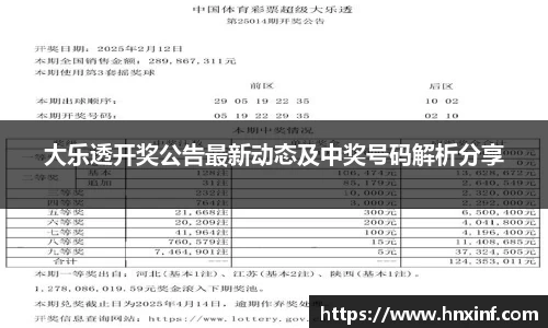 大乐透开奖公告最新动态及中奖号码解析分享